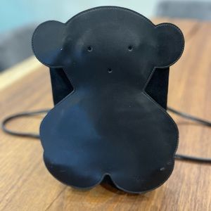 TOUS black leather backpack 100% authentic.